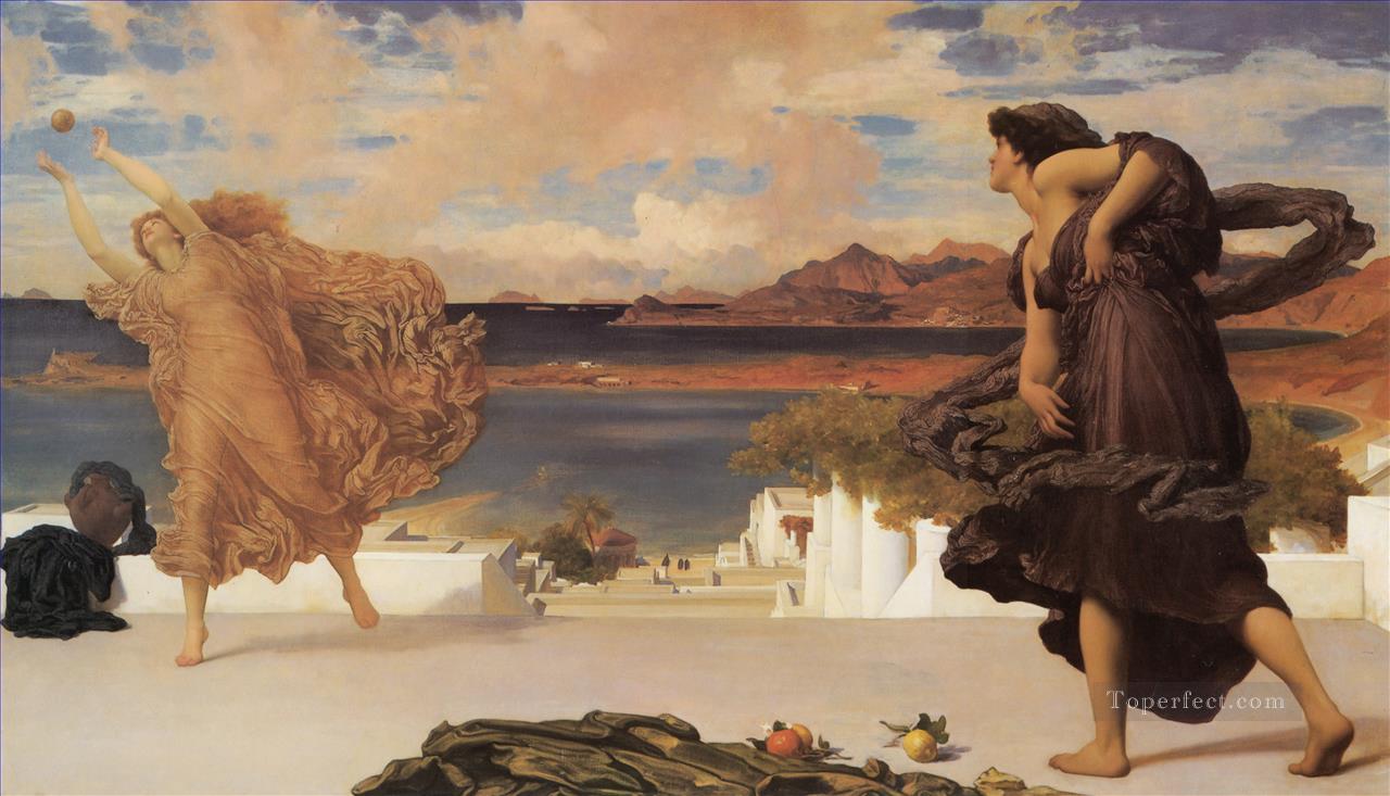 Greek Girls Playing at Ball Academicism Frederic Leighton Oil Paintings